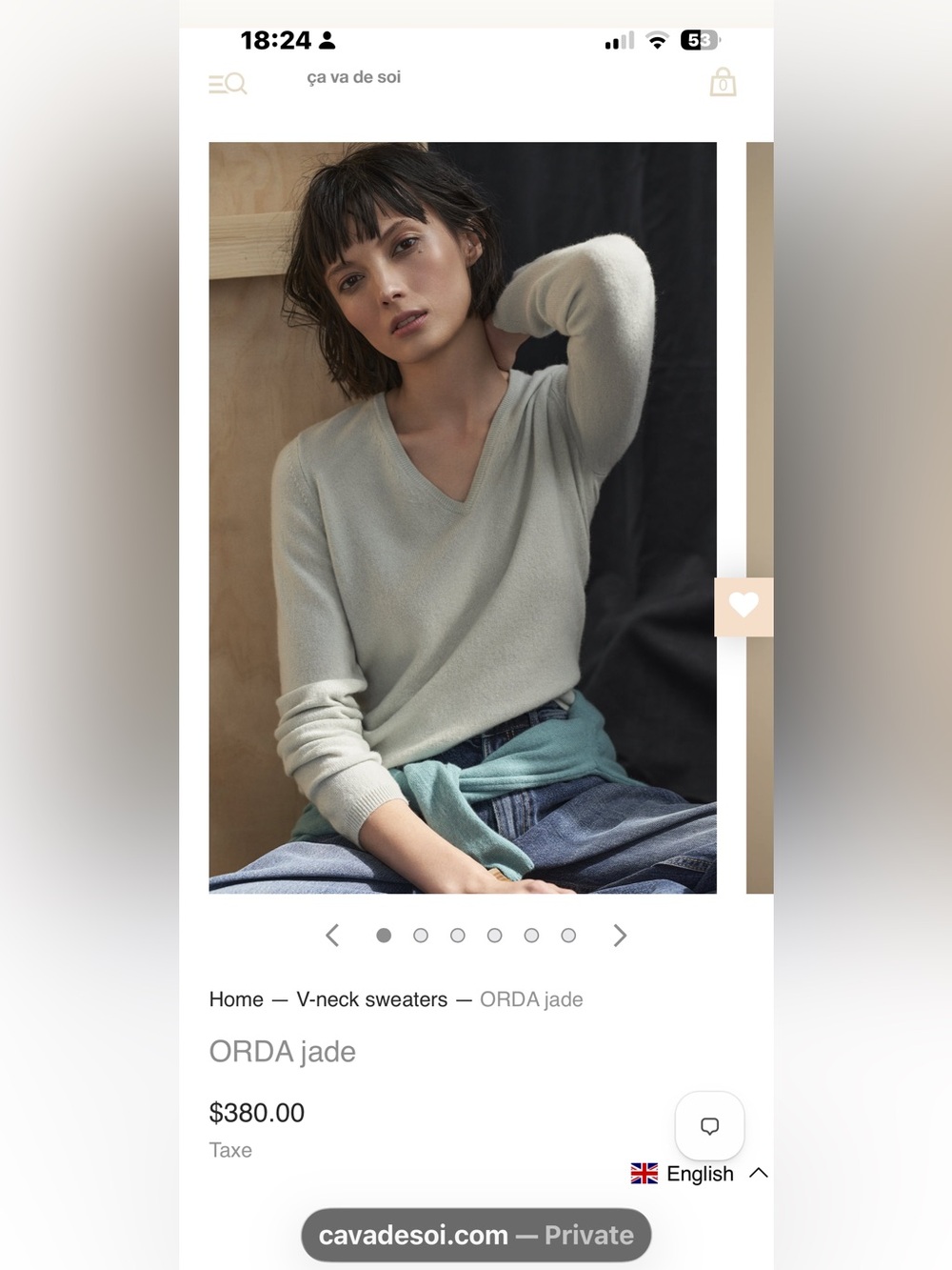 Final Price- No Offers! Ca Va de Soi Cashmere V-Neck Gray Sweater- Size Small